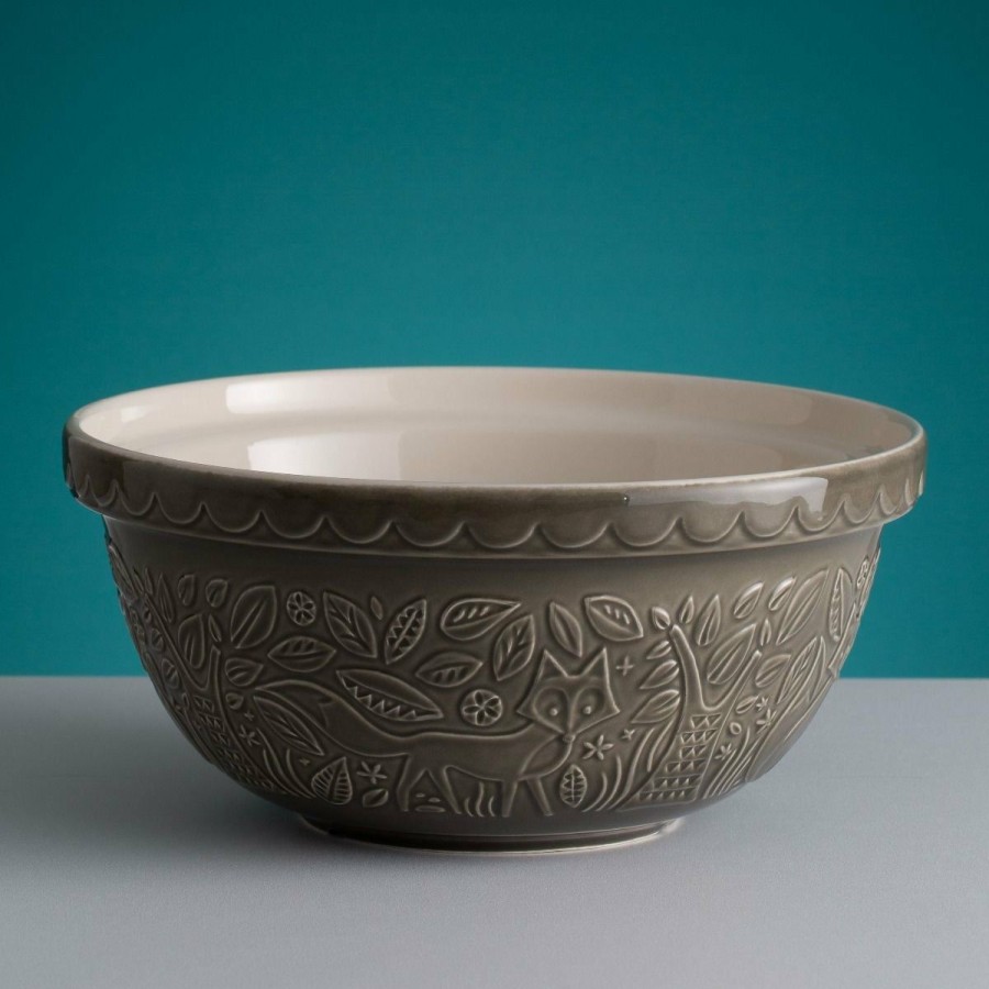 Glassware & Tabletop * | Mason Cash In The Forest S12 (4.25 Qt) Embossed Mixing Bowl | Fox (Grey)