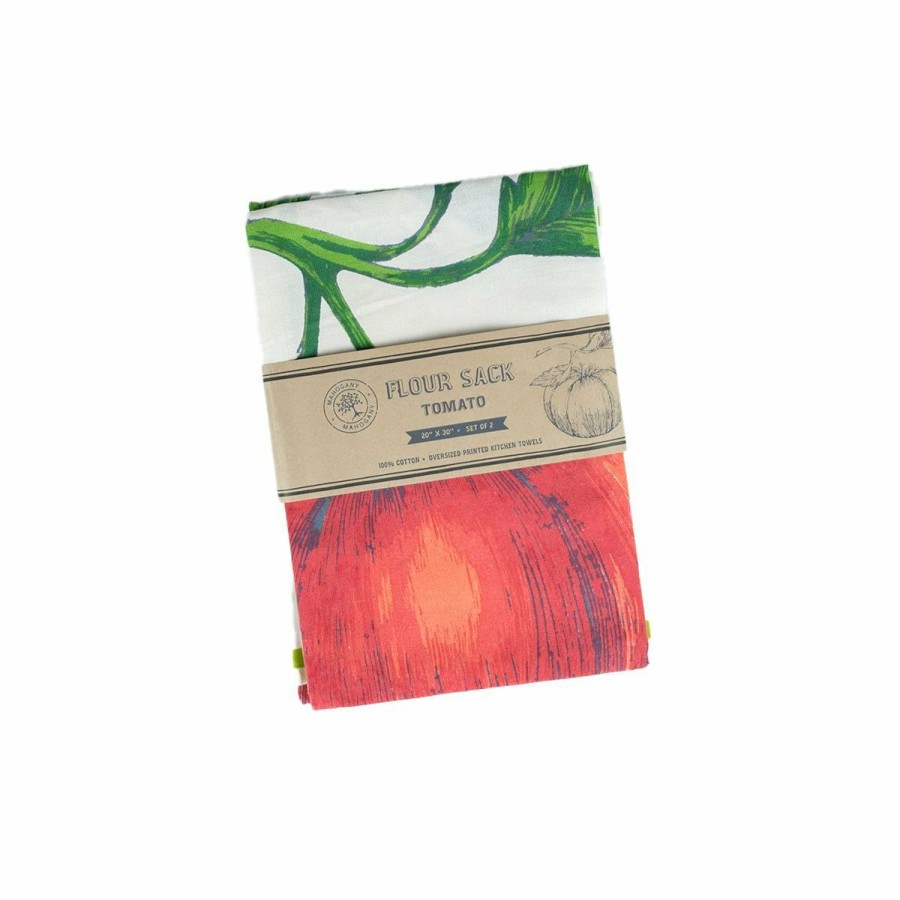 Glassware & Tabletop * | Mahogany Usa Printed Floursack Kitchen Towel (Set Of 2) | Tomato