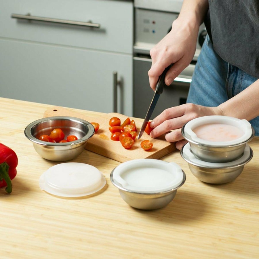 Cooks' Tools * | Rsvp International Rsvp Endurance Stainless Steel Prep Bowls And Lids Set