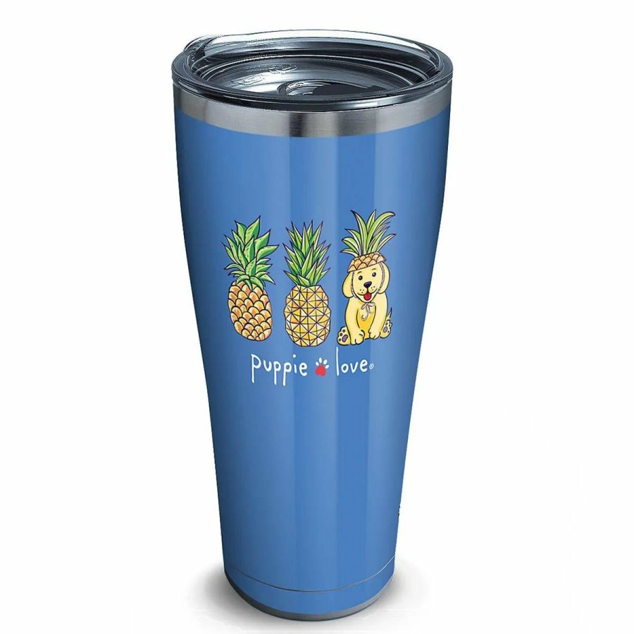 Glassware & Tabletop * | Tervis 30Oz Triple-Walled Insulated Stainless Steel Tumbler With Lid | Puppie Love Pineapple Disguise