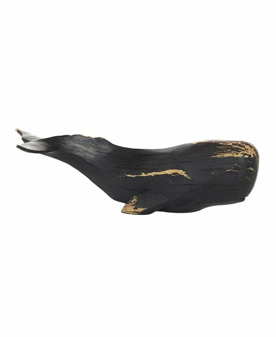 Misc_Gifts * | Rosemary Lane Polyresin Coastal Whale Sculpture, 4 X 14 Black