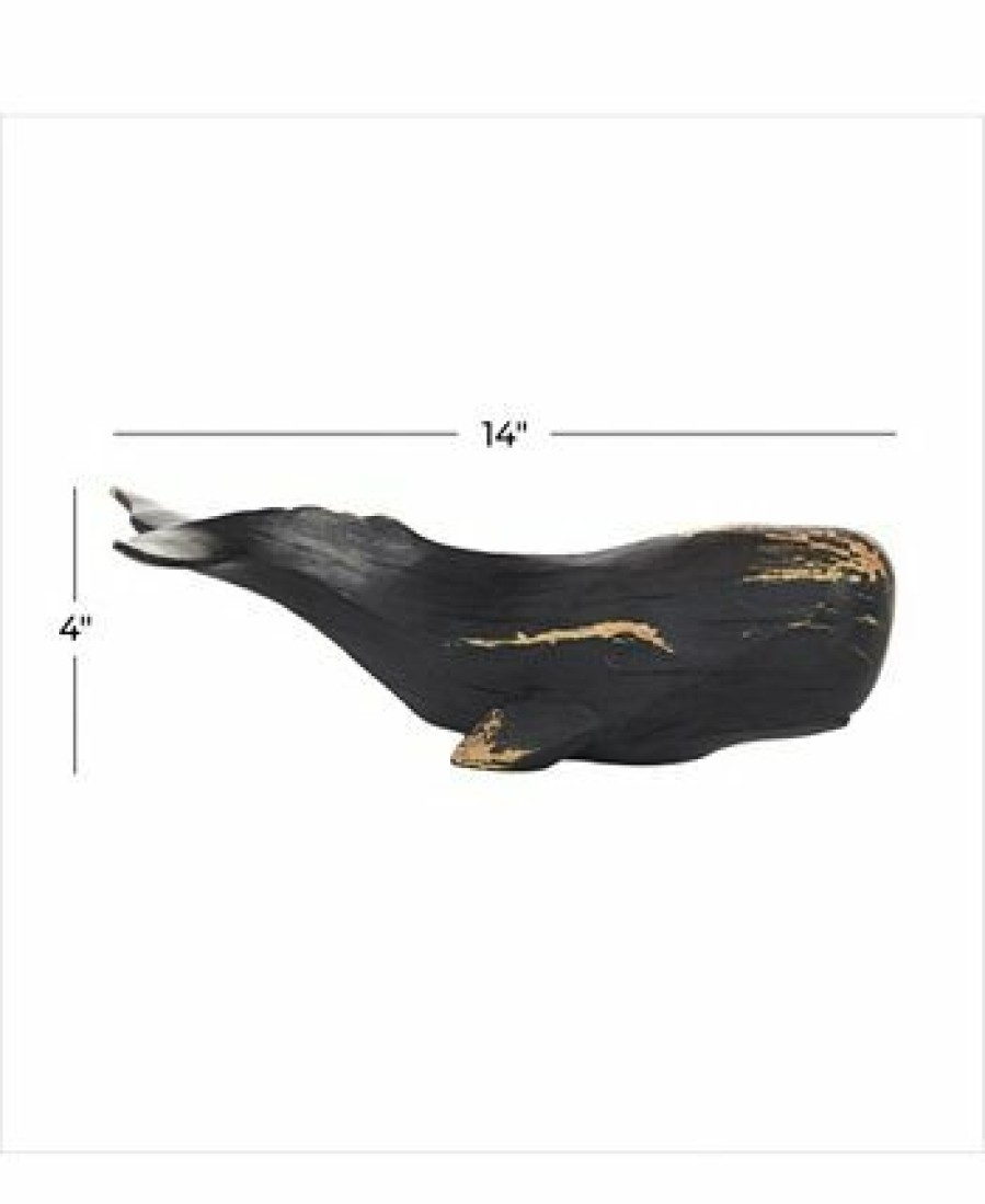 Misc_Gifts * | Rosemary Lane Polyresin Coastal Whale Sculpture, 4 X 14 Black