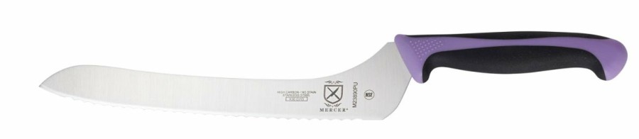 Knives * | Mercer Cutlery Mercer Millennia 9 Offset Bread Knife (Purple)