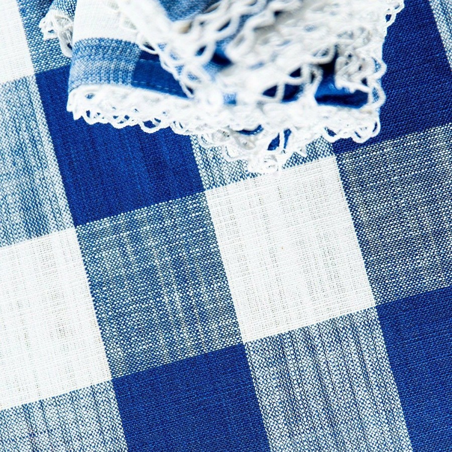 Glassware & Tabletop * | April Cornell 54 X 54 Cottage Check Breakfast Tablecloth | Blue