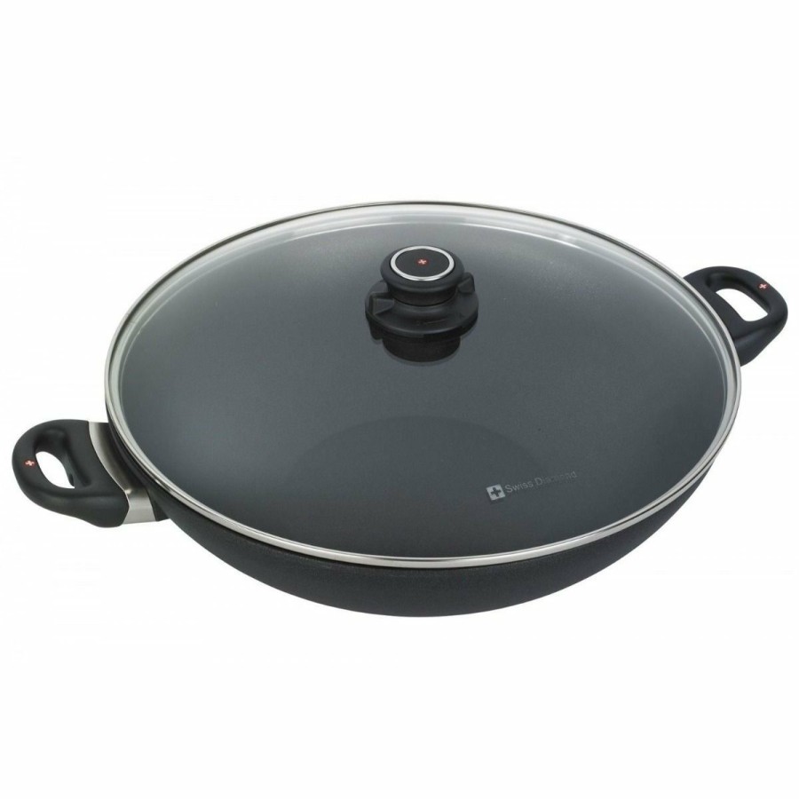 Cooks' Tools * | Swiss Diamond | Xd Wok With Lid & Rack 14 (6.3 Quart)