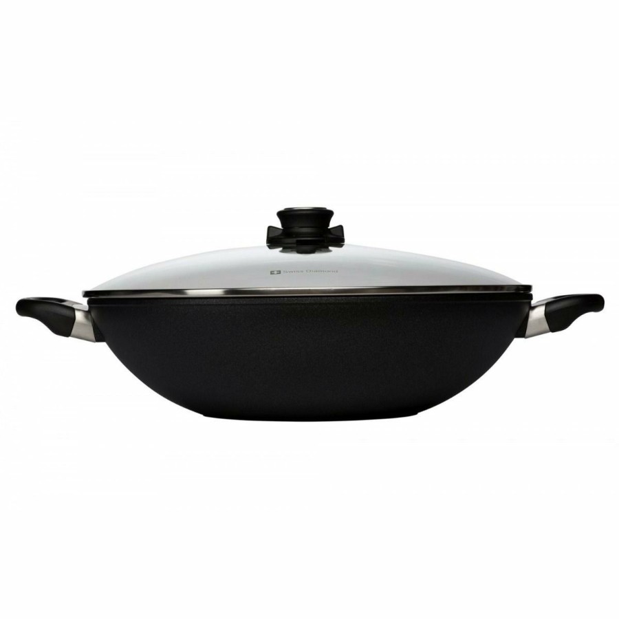 Cooks' Tools * | Swiss Diamond | Xd Wok With Lid & Rack 14 (6.3 Quart)