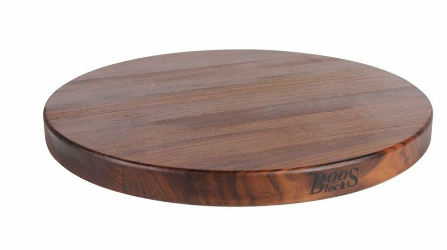 Knives * | John Boos 18 Round Cutting Board Edge Grain Walnut