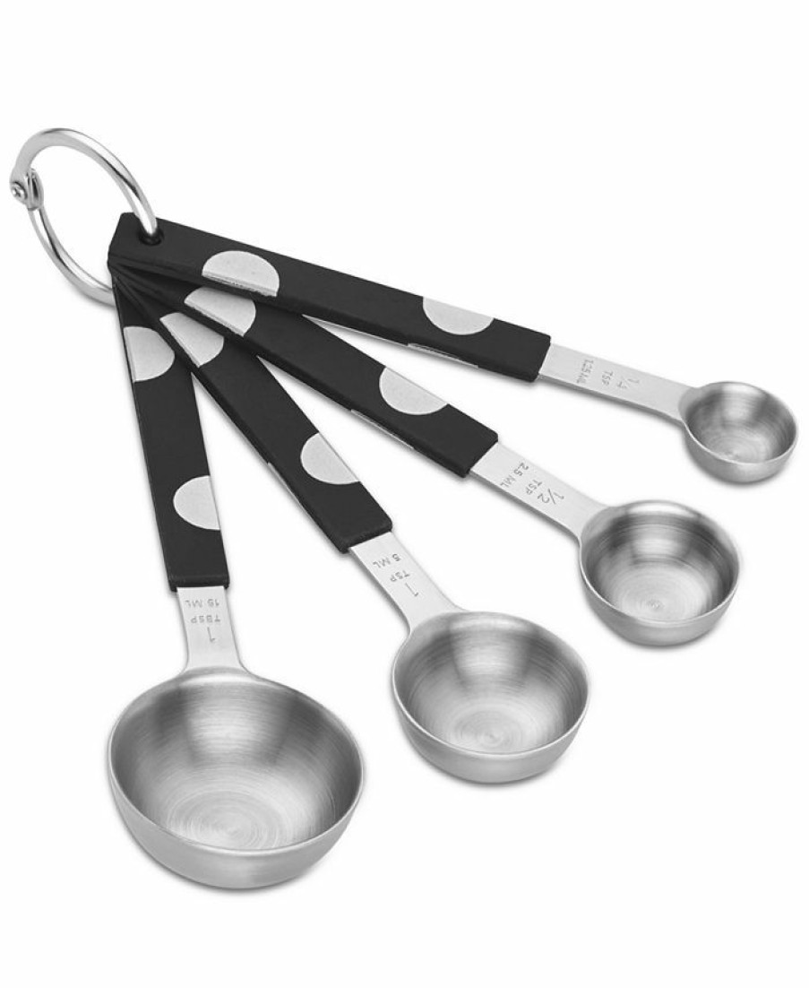 Kitchen * | Kate Spade New York All In Good Taste Deco Dot Measuring Spoon Set Black