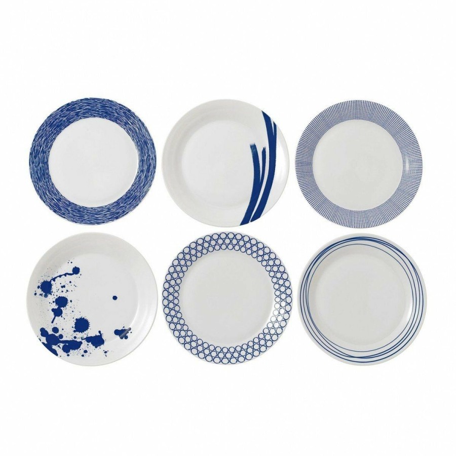 Glassware & Tabletop * | Royal Doulton Pacific Mixed 11 Dinner Plates Set Of 6