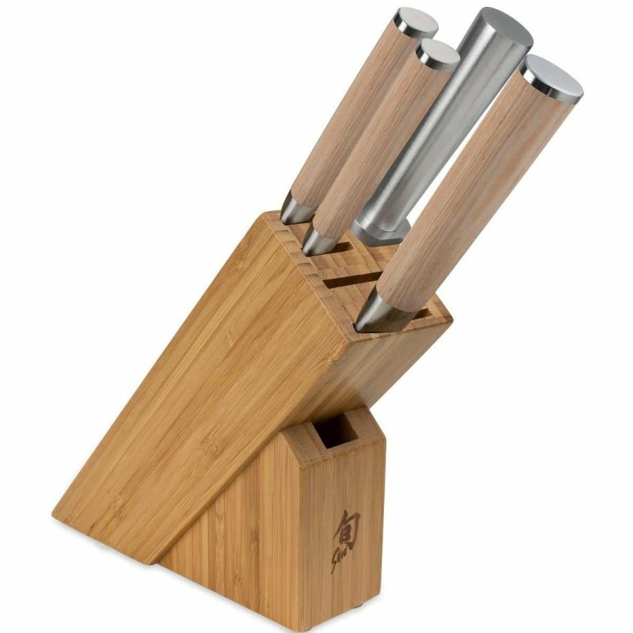 Knives * | Shun Cutlery Shun Classic Blonde 5-Piece Starter Block Set