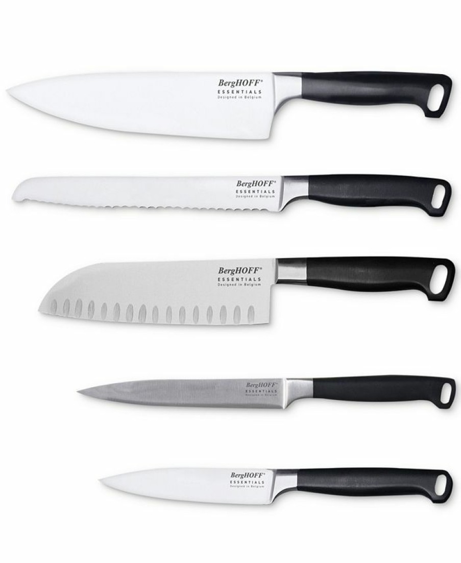 Kitchen * | Berghoff Essentials Gourmet Stainless Steel 5-Pc. Cutlery Set Black