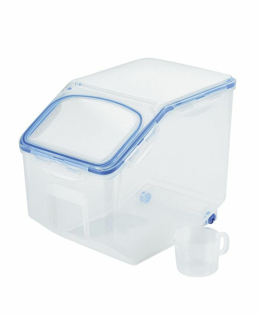 Kitchen * | Lock N Lock Easy Essentials 50.7-Cup Food Storage Container With Flip Lid And Serving Cup Clear