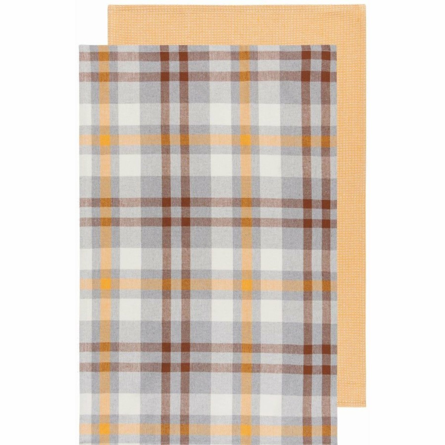 Glassware & Tabletop * | Danica Brands Now Designs By Danica Second Spin 18 X 28 Dishtowels (Set Of 2) | Maize Plaid