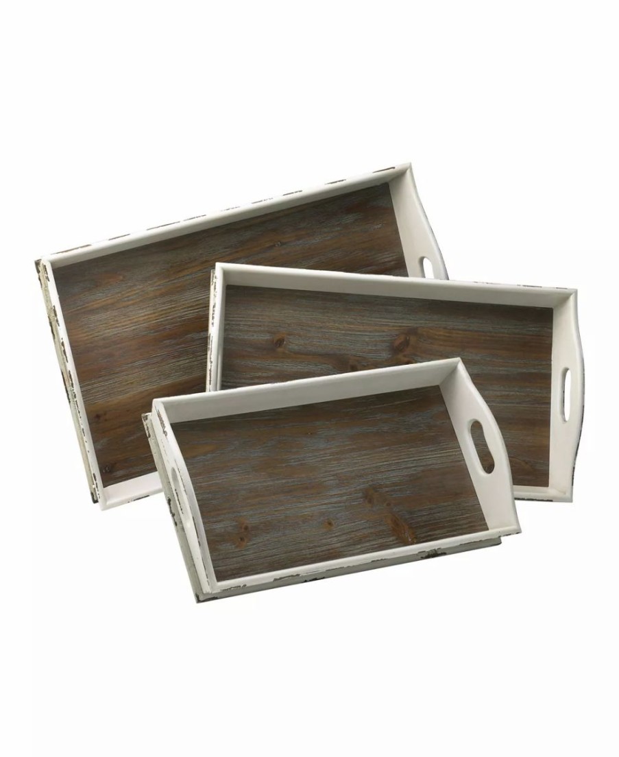 Misc_Gifts * | Cyan Design Alder Nesting Trays, Set Of 3 White