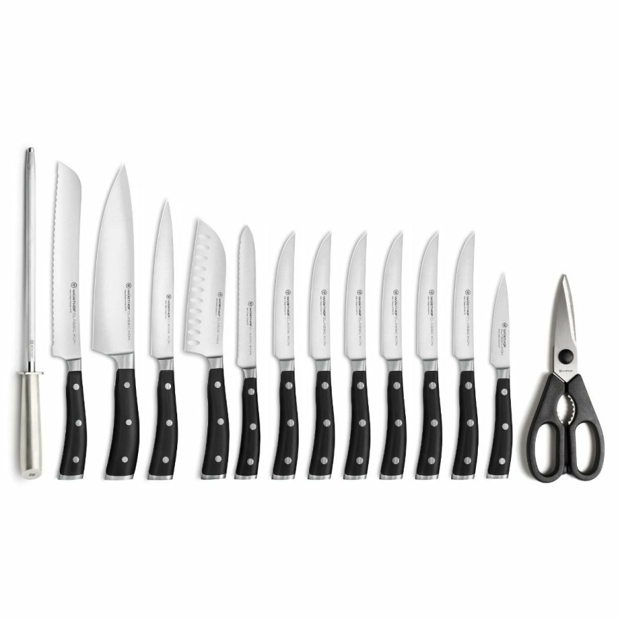 Knives * | Wusthof Cutlery Wusthof Classic Ikon 15-Piece Block Set | Acacia