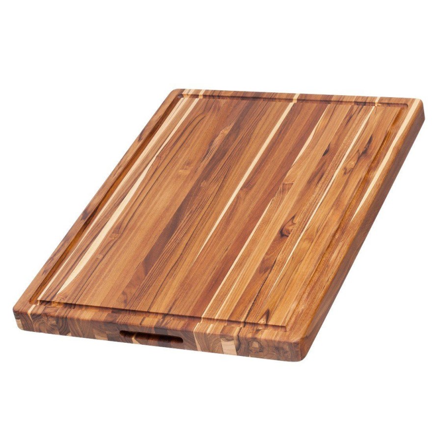 Knives * | Teakhaus Edge Grain Cutting Board W/Hand Grip + Juice Canal (Rectangle) | 20 X 15 X 1.5