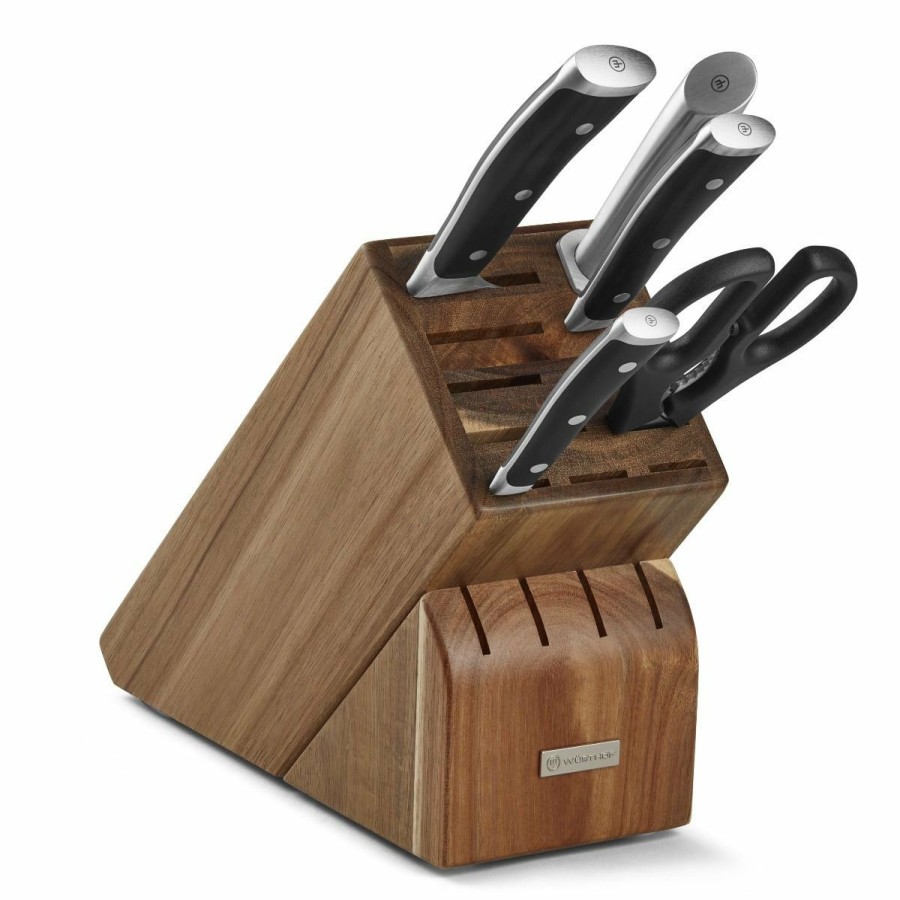 Knives * | Wusthof Cutlery Wusthof Classic Ikon 6-Piece Starter Knife Block Set | Acacia