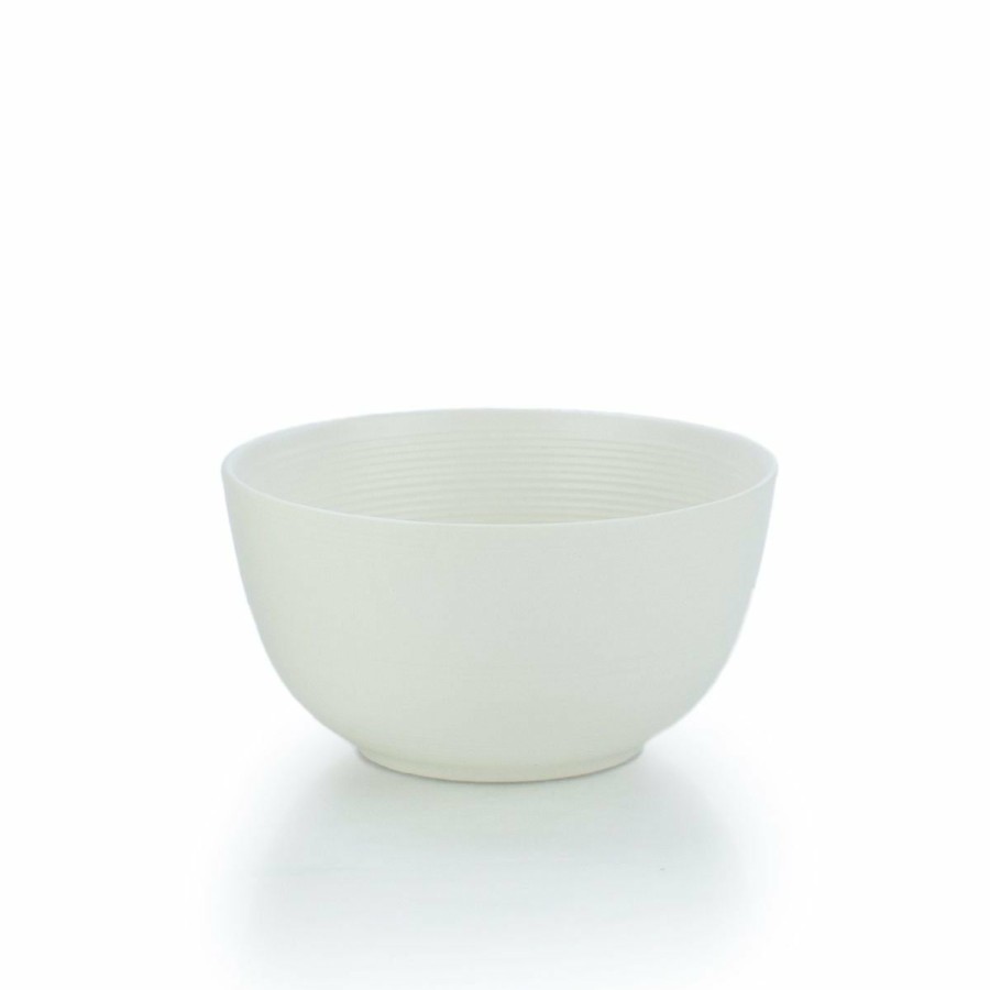 Glassware & Tabletop * | Everything Kitchens Modern Colorful Neutrals Rippled 6 Bowls (Set Of 4) Matte | Ivory