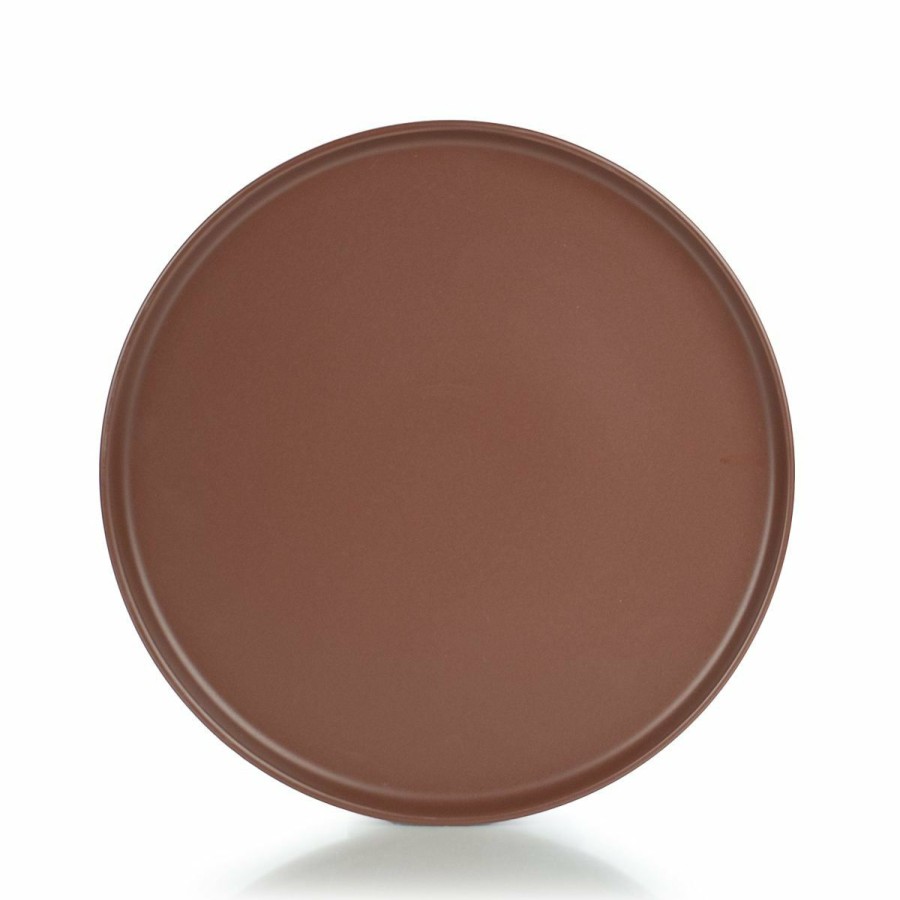 Glassware & Tabletop * | Everything Kitchens Modern Flat 12-Piece Dinner Plate Set | Brown, Beige & Terracotta