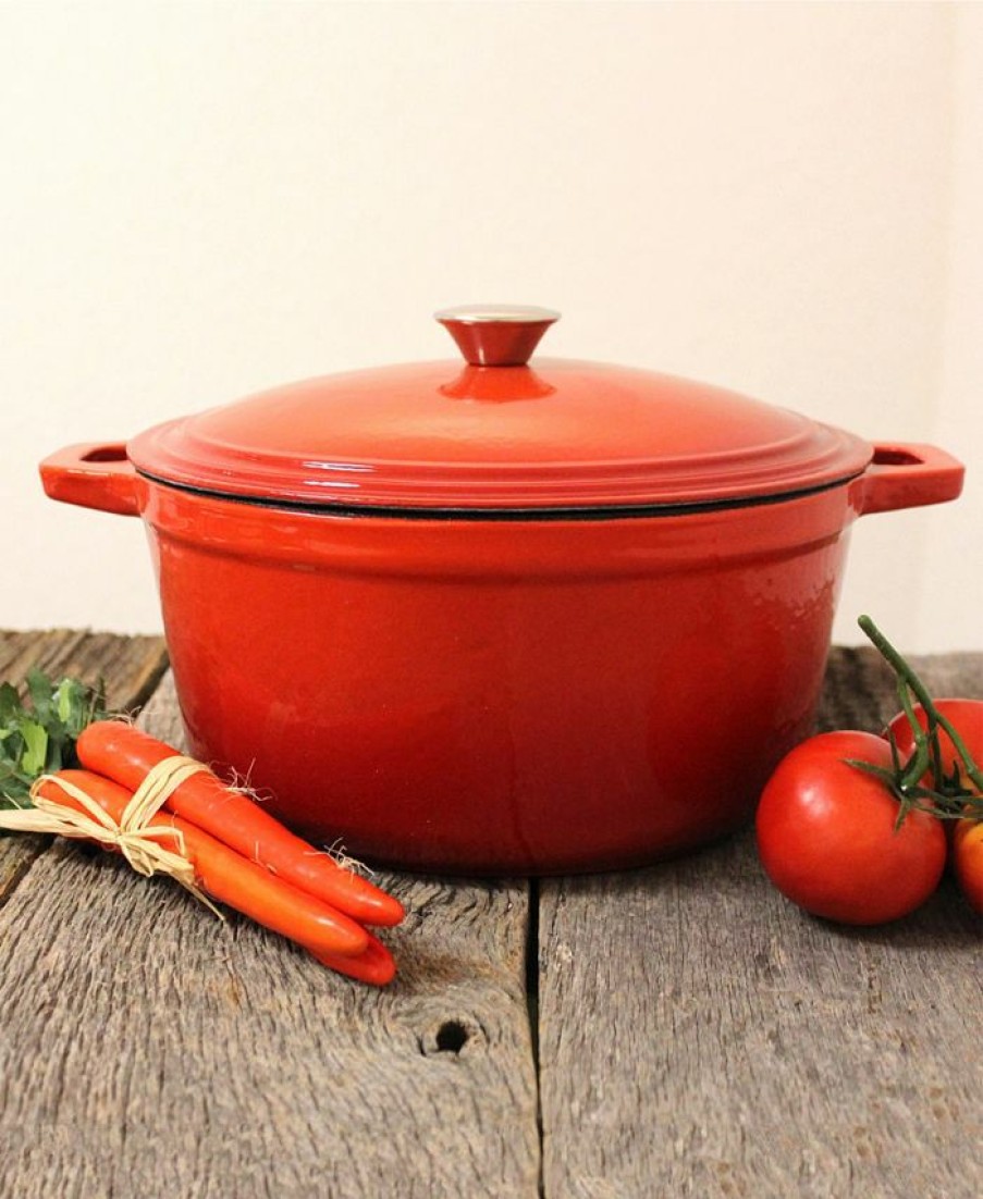 Kitchen * | Berghoff Neo Purple 7 Qt. Cast Iron Casserole Orange