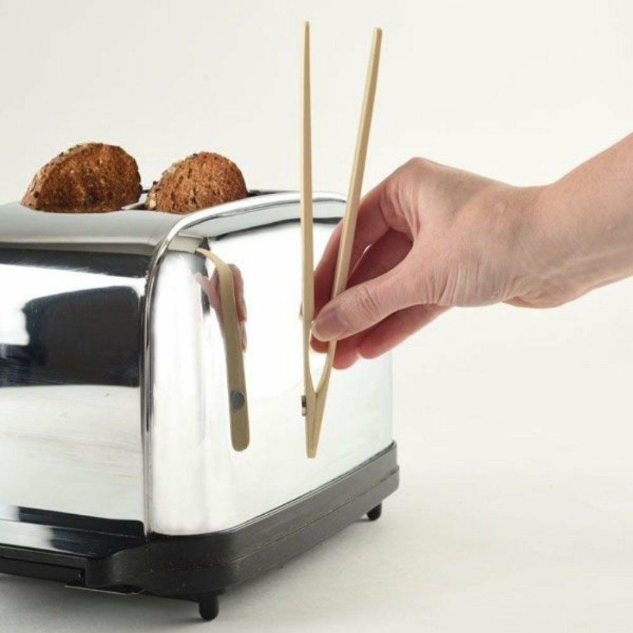 Cooks' Tools * | Norpro Bamboo Toaster Tongs With Magnet