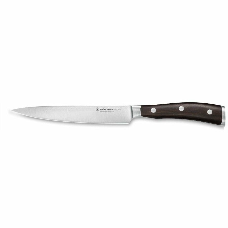 Knives * | Wusthof Cutlery Wusthof Ikon Blackwood 6 Utility Knife