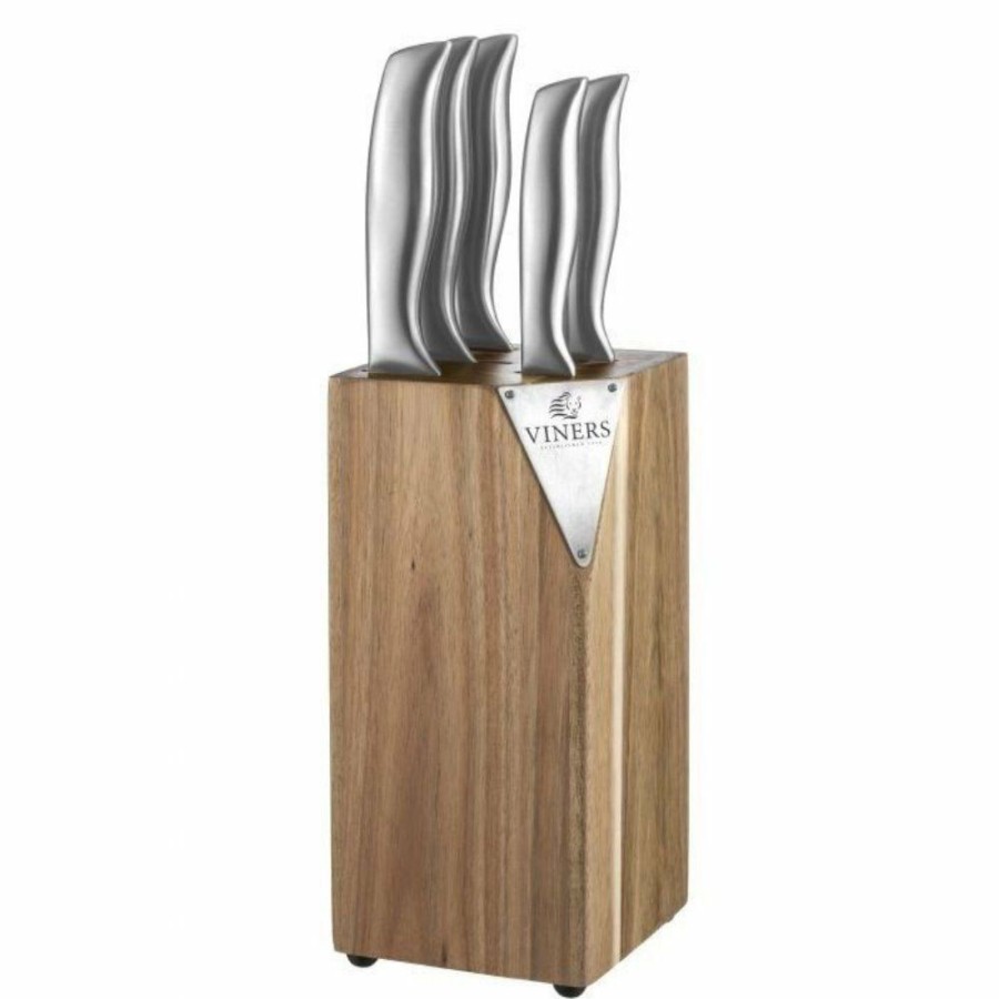 Knives * | Viners 5-Piece Knife Block Set | Acacia