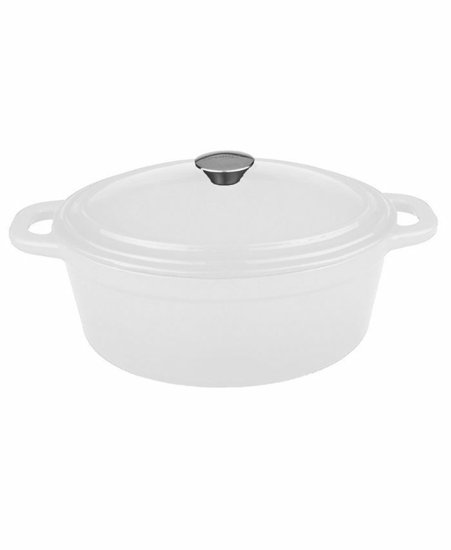 Kitchen * | Berghoff Neo Collection Cast Iron 8-Qt. Oval Covered Casserole White