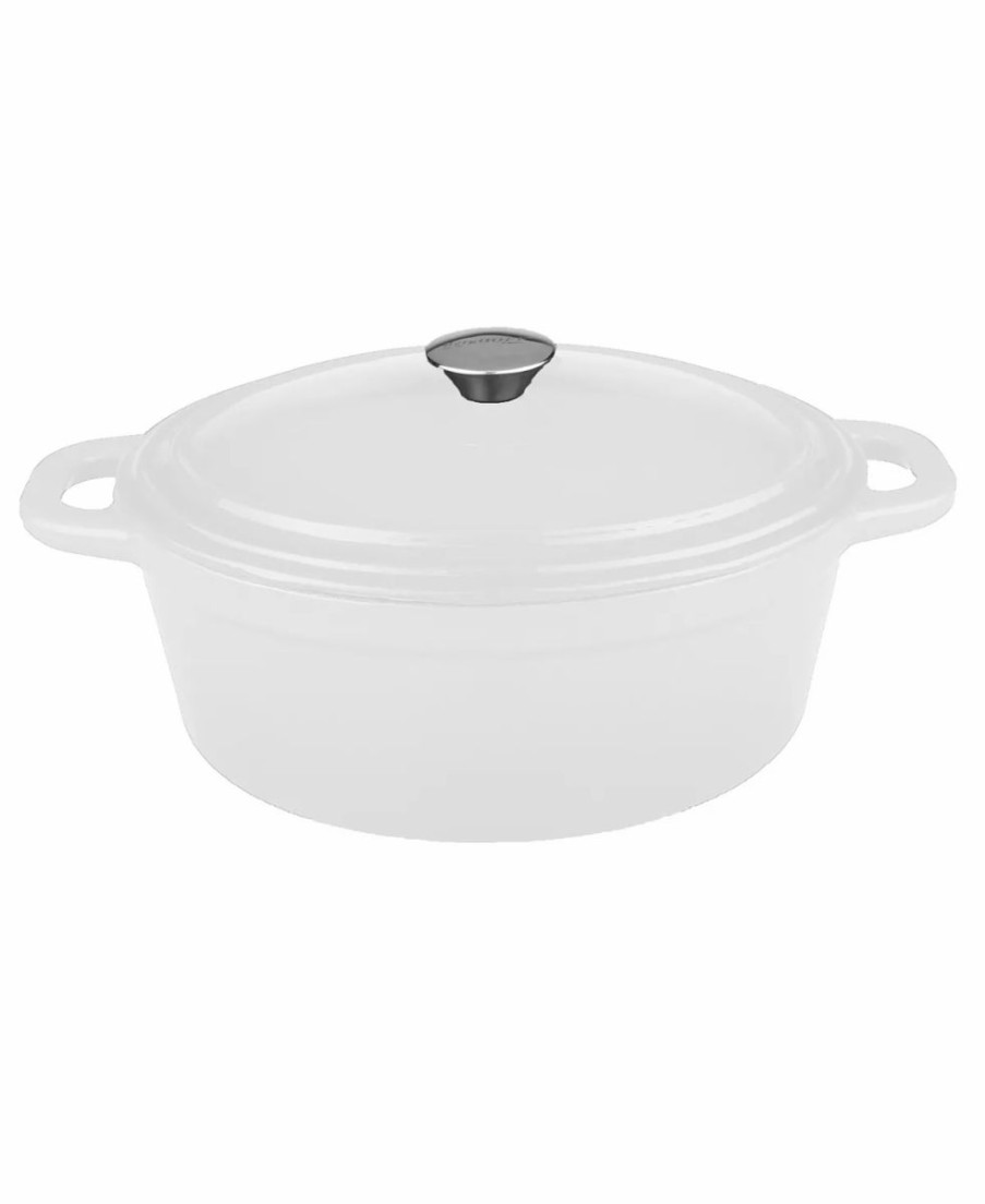 Kitchen * | Berghoff Neo Collection Cast Iron 8-Qt. Oval Covered Casserole White