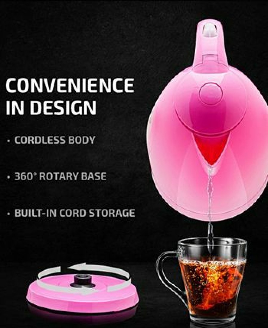 Kitchen * | Ovente Lectric Hot Water Kettle Boiler, 1.7 L Pink