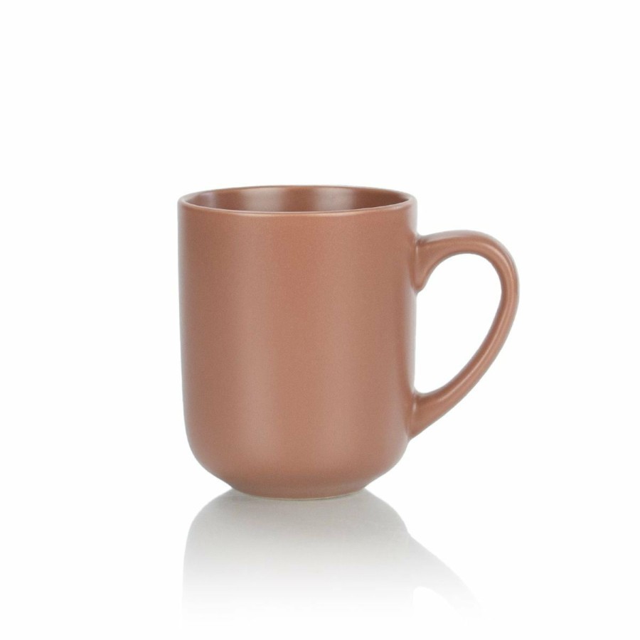 Glassware & Tabletop * | Everything Kitchens Modern Flat 15Oz Mugs (Set Of 4) | Terracotta