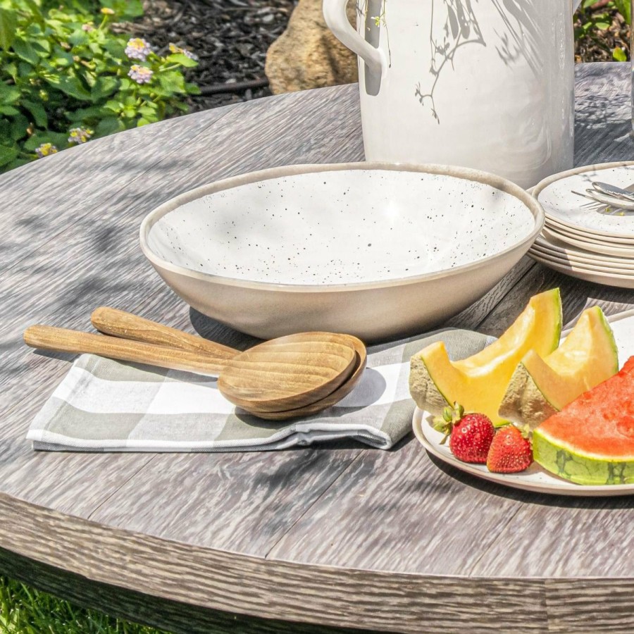 Glassware & Tabletop * | Tarhong Retreat Pottery 12 Serving Bowl | White Bamboo