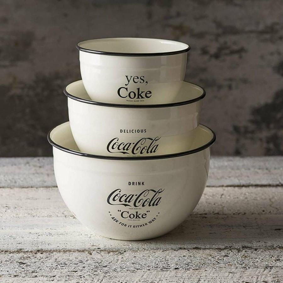 Cooks' Tools * | Tablecraft Enamel Mixing Bowls (Set Of 3) | Coca-Cola