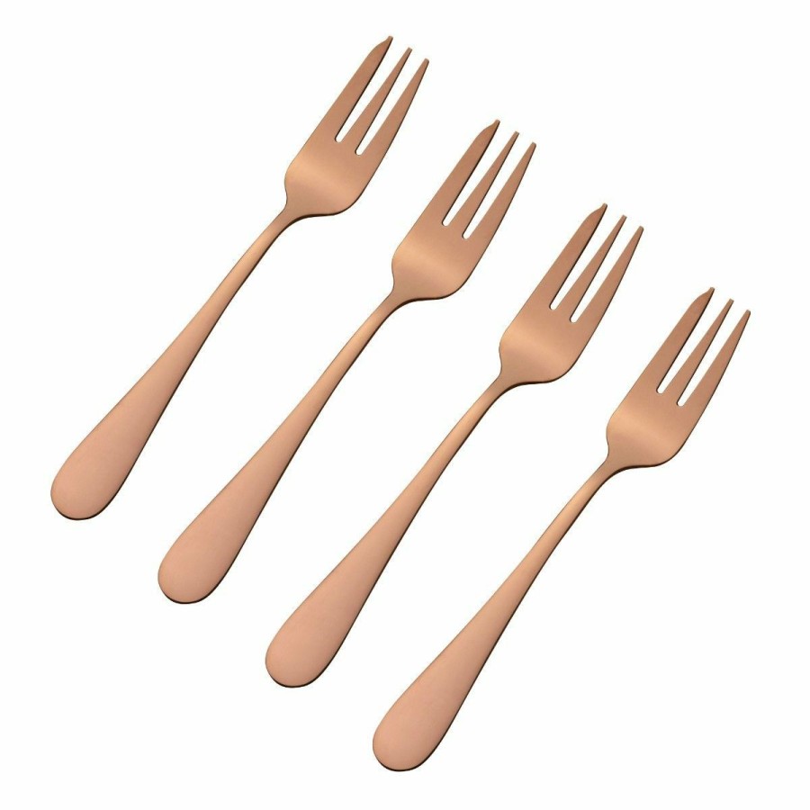 Glassware & Tabletop * | Viners Select 4-Piece Pastry Fork Set | Copper