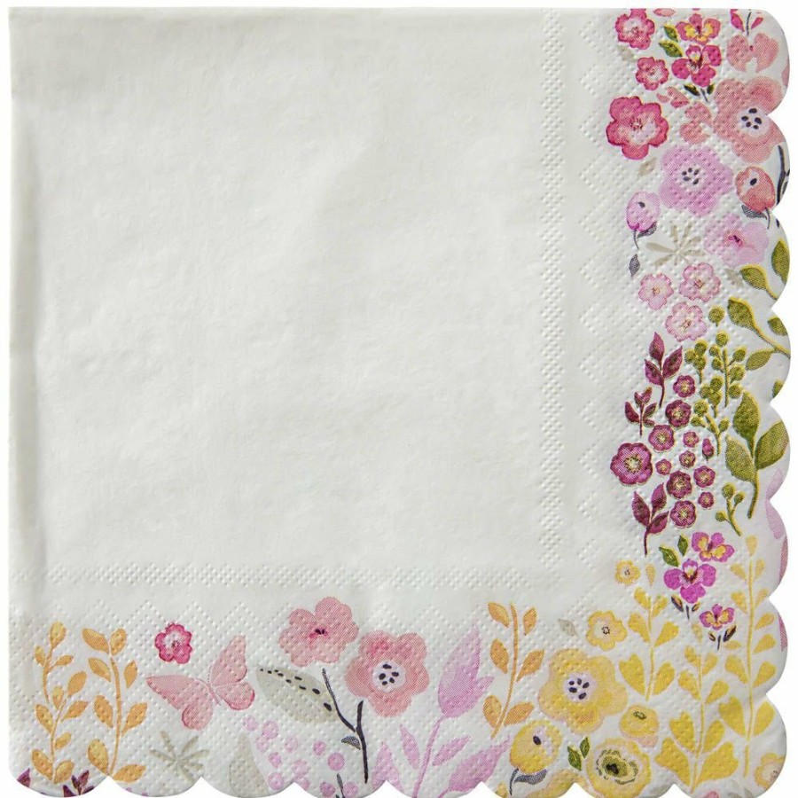 Glassware & Tabletop * | C.R Gibson (One Coast) C.R. Gibson Lunch Napkins (Set Of 20) | Watercolor Garden