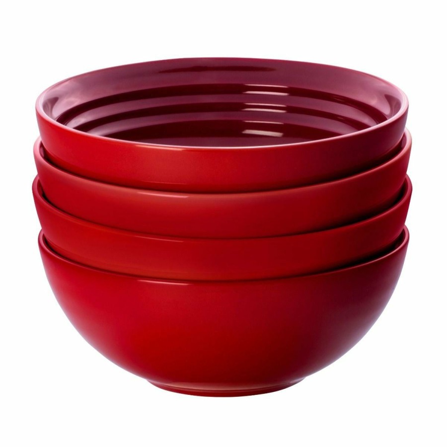 Glassware & Tabletop * | Le Creuset 22Oz Soup Bowls Set Of 4 | Cerise/Cherry Red