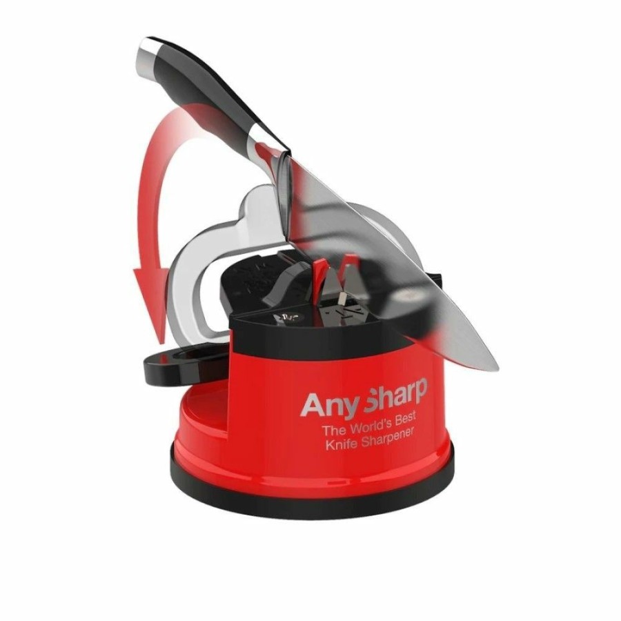 Knives * | Anysharp Pro Sharpener | Matte Red