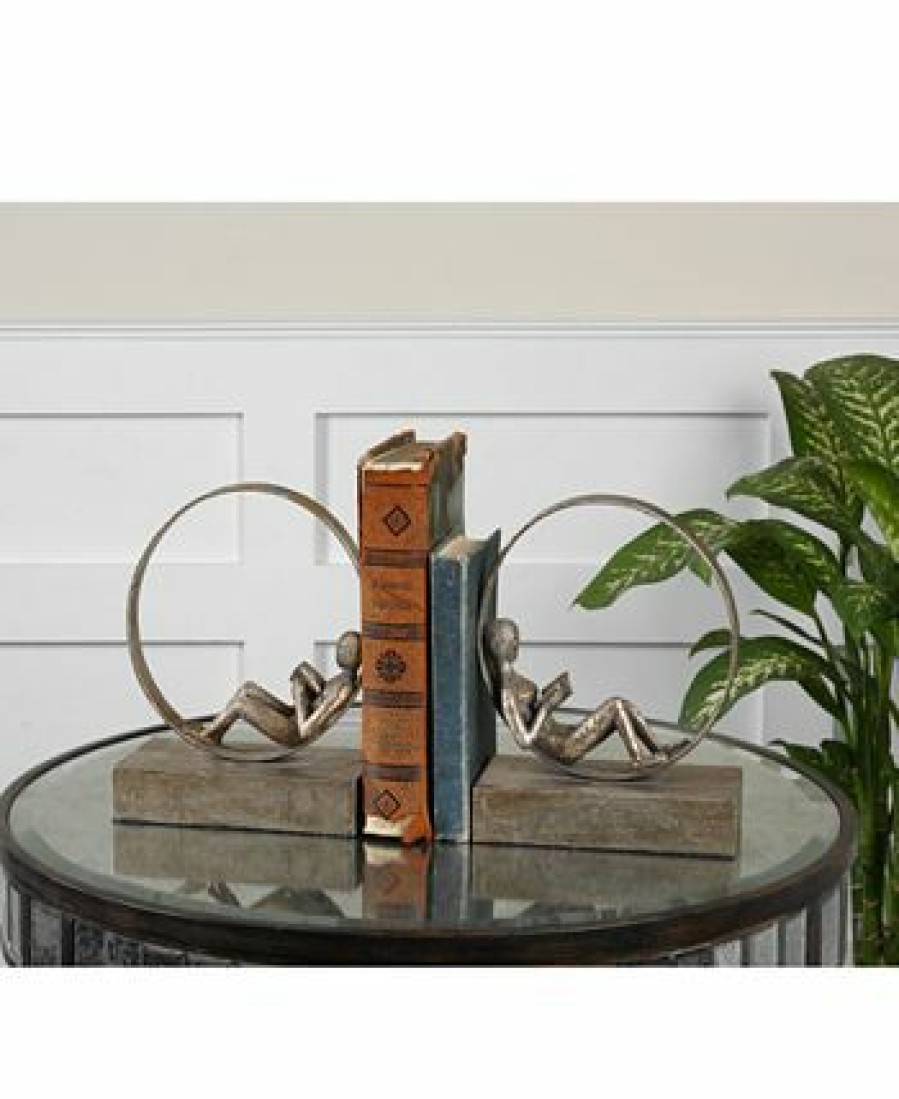 Misc_Gifts * | Uttermost Lounging Reader Set Of 2 Antique-Look Bookends