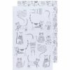 Glassware & Tabletop * | Danica Brands Now Designs By Danica Floursack Dishtowels (Set Of 2) | Purr Party