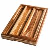 Glassware & Tabletop * | Teakhaus Timeless Edge Grain Nesting Rectangle Trays With Handgrips | Set Of 3