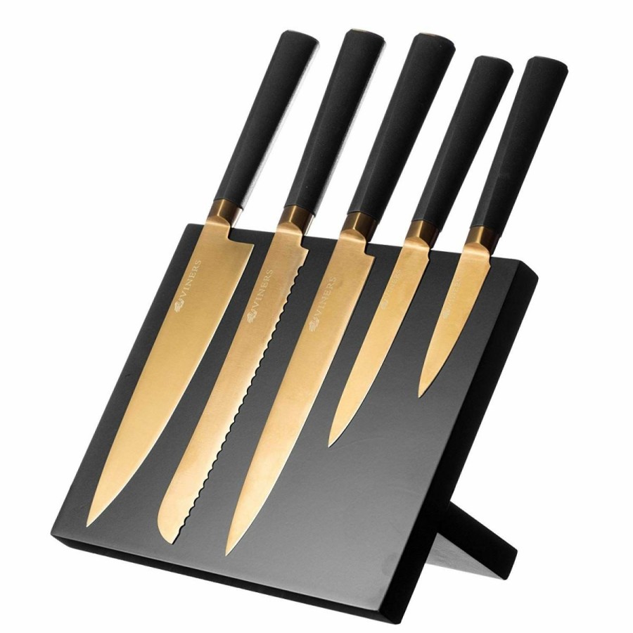 Knives * | Viners 6-Piece Knife Block Giftbox | Titan Gold