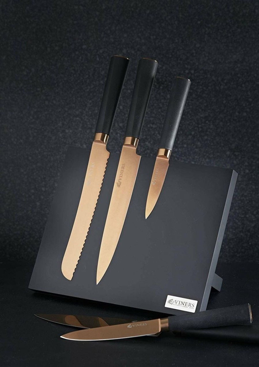 Knives * | Viners 6-Piece Knife Block Giftbox | Titan Gold