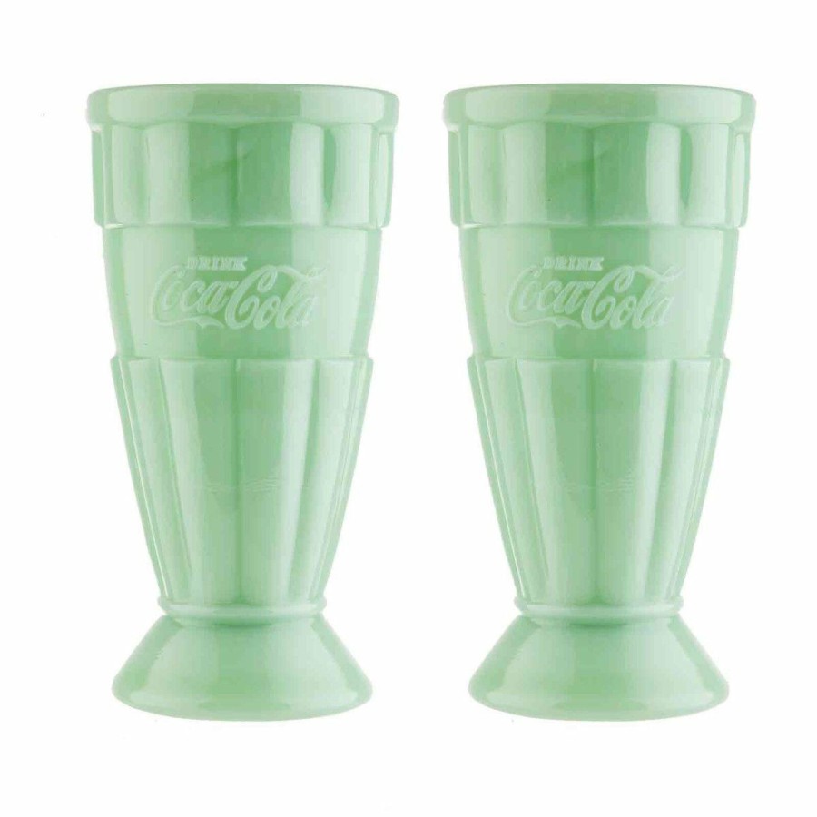 Glassware & Tabletop * | Tablecraft 16Oz Coca-Cola Jadeite Malt Cups | Set Of 2