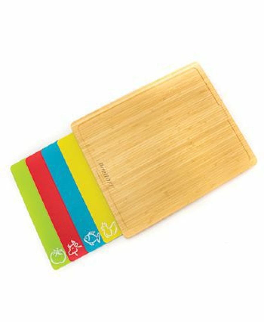 Kitchen * | Berghoff Amboo Cutting Board And 4 Multi-Colored Inserts Set, 5 Piece Brown