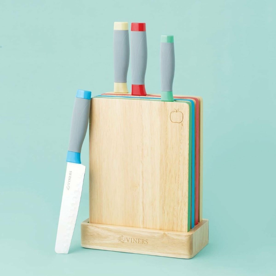 Knives * | Viners Assure Color Coded Knife Block & Board Set