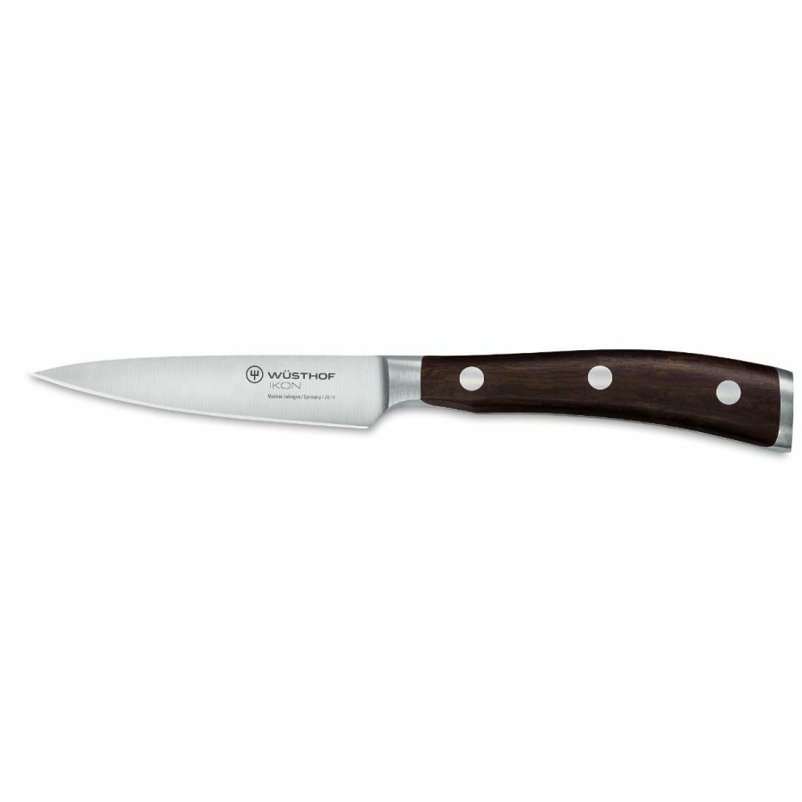 Knives * | Wusthof Cutlery Wusthof Ikon Blackwood 3.5 Paring Knife