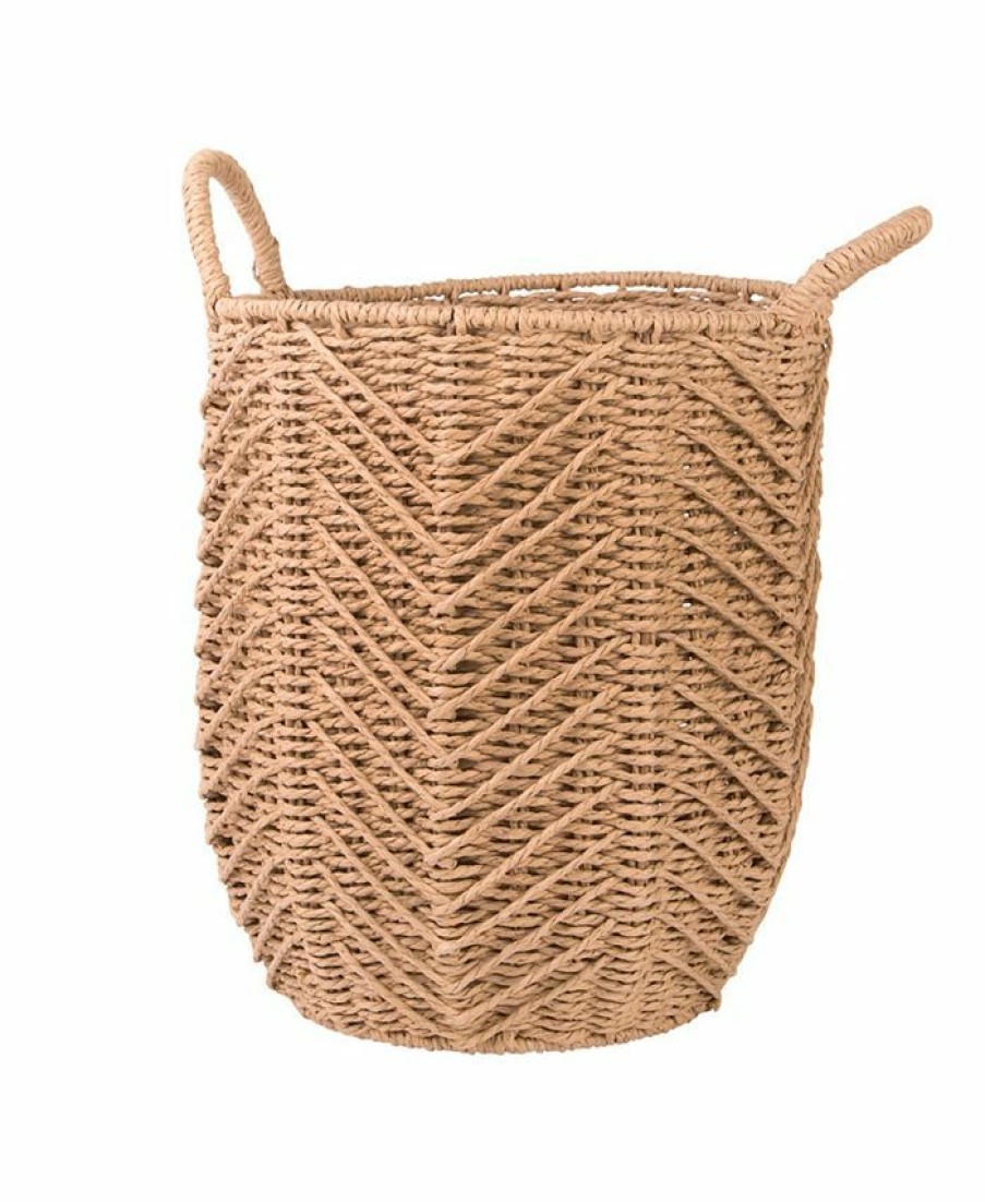 Misc_Gifts * | Home Essentials Zel Round Large Basket Natural