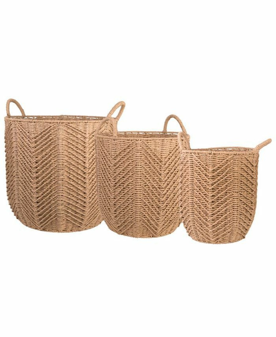 Misc_Gifts * | Home Essentials Zel Round Large Basket Natural