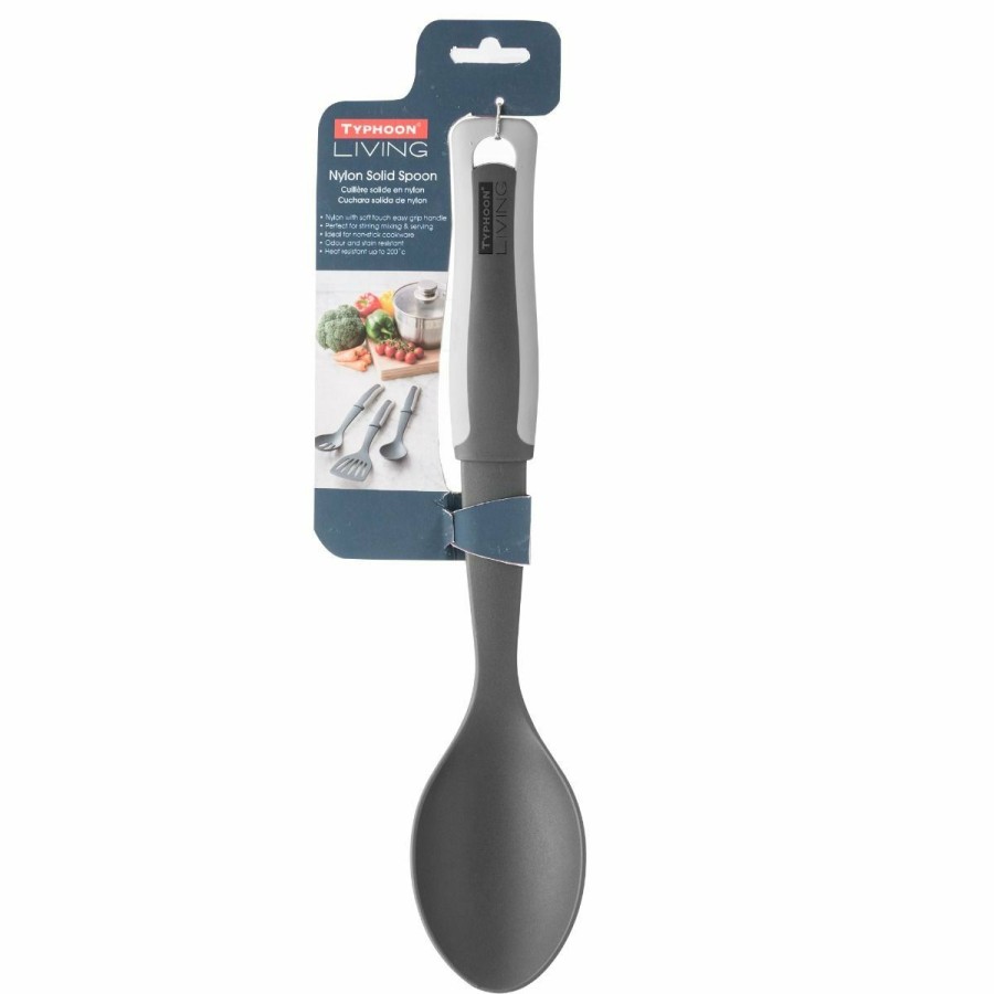 Cooks' Tools * | Typhoon Living Collection Nylon Solid Spoon | Two Tone Grey