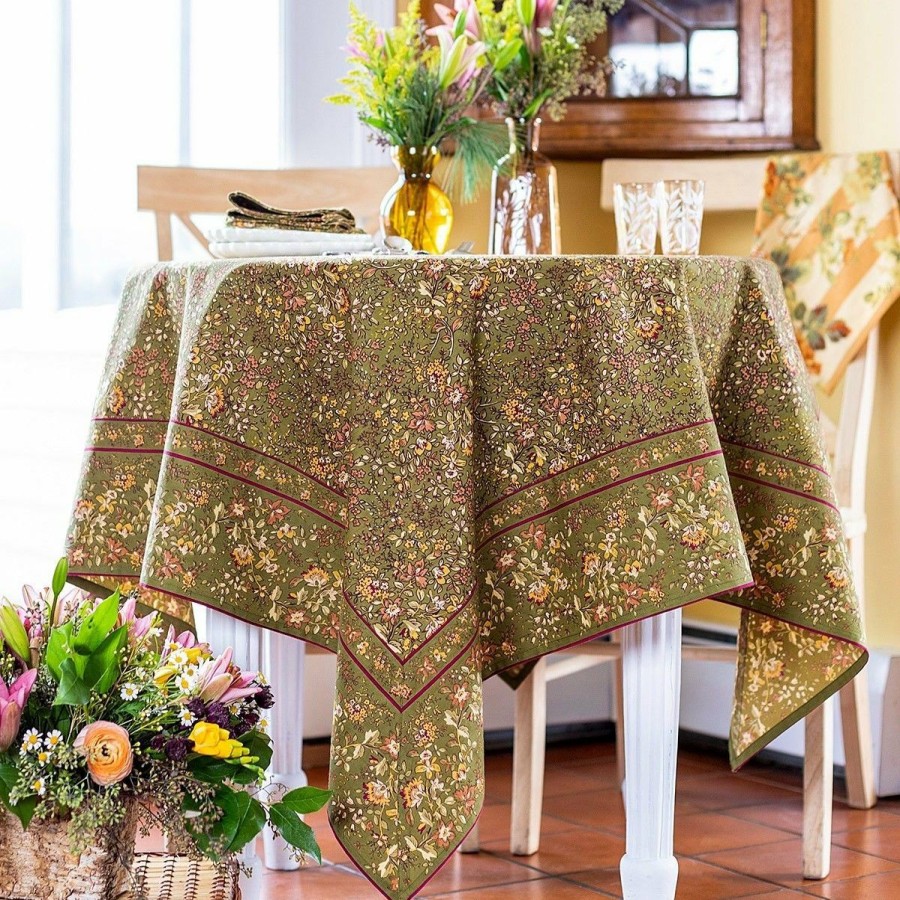 Glassware & Tabletop * | April Cornell 54 X 54 Penelope Breakfast Tablecloth | Olive